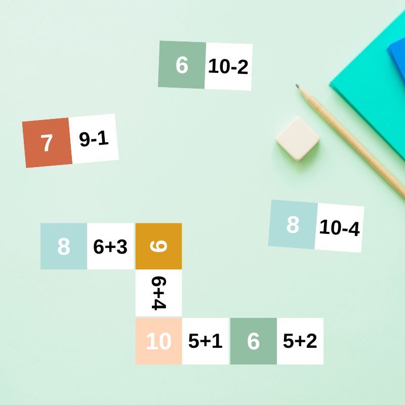 Πρόσθεση και αφαίρεση μέχρι το 10 Α Δημοτικού Ντόμινο