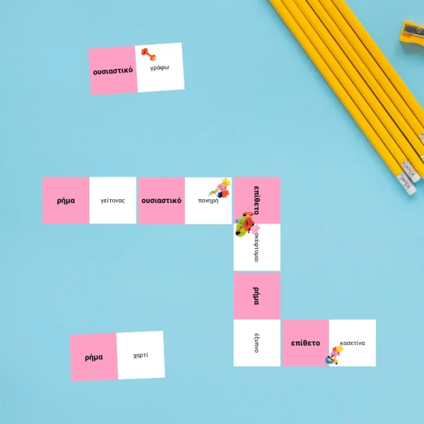 Ουσιαστικά Ρήματα Επίθετα Β Δημοτικού Ντόμινο