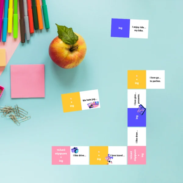 Like, love, enjoy, hate + ing (Spelling rules) – Ντόμινο