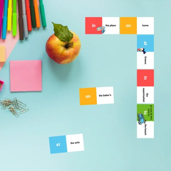 Τοπικές προθέσεις στα αγγλικά Ντόμινο