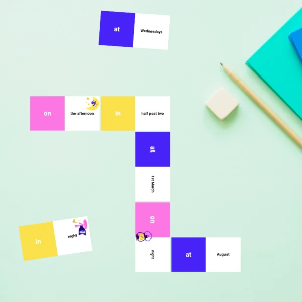 Χρονικές προθέσεις στα αγγλικά Ντόμινο